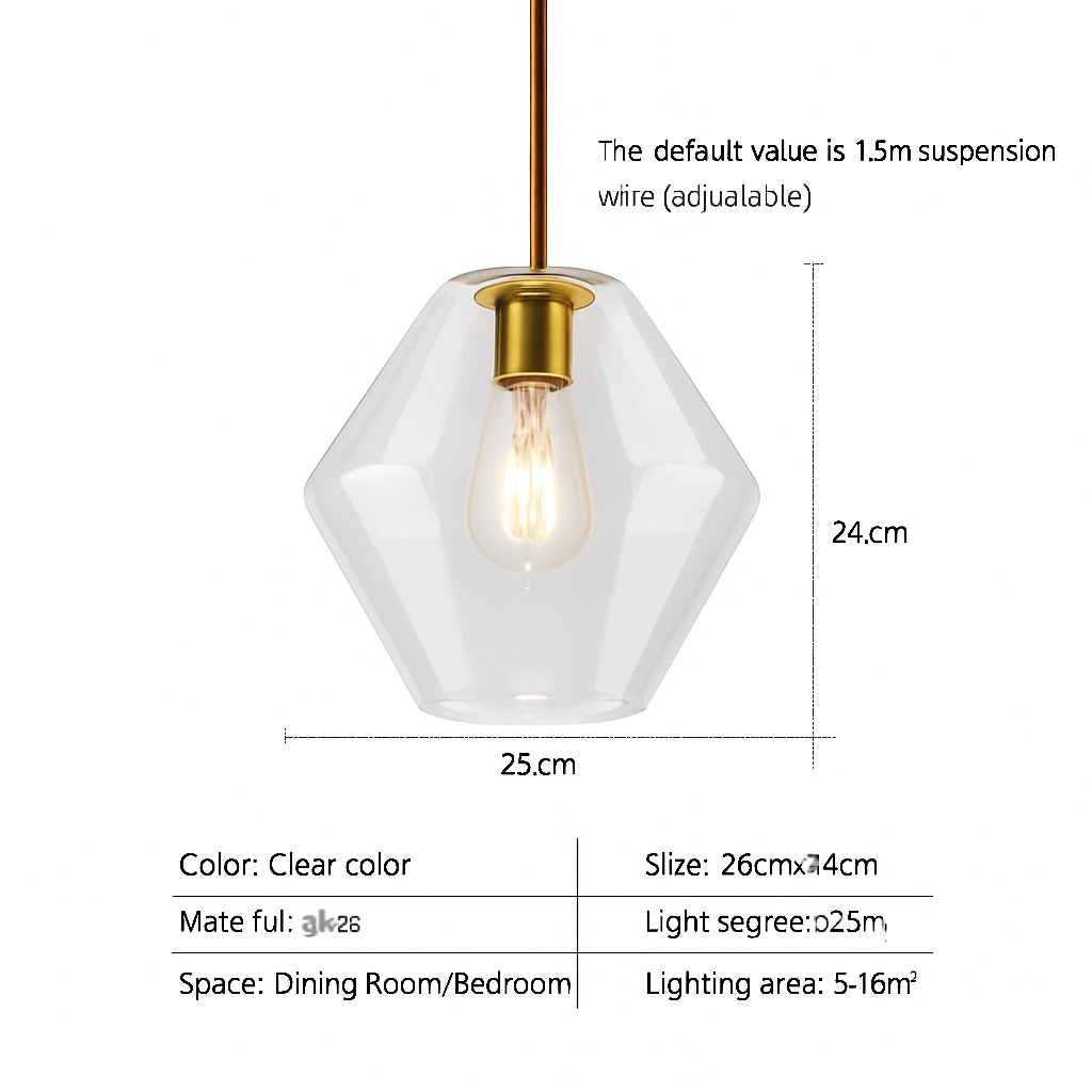 suspension design nordique en verre pour intérieur élégant