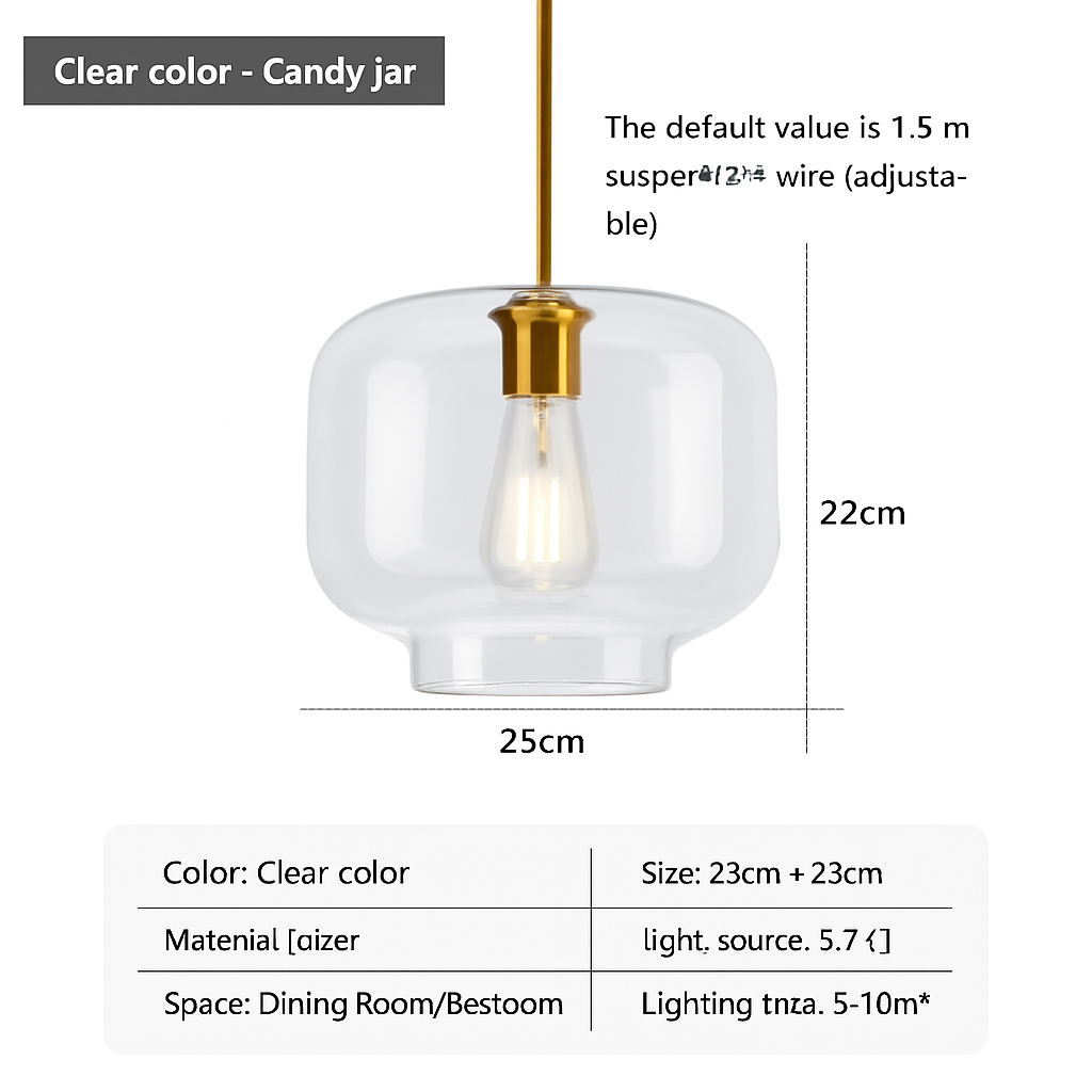 suspension design nordique en verre pour intérieur élégant