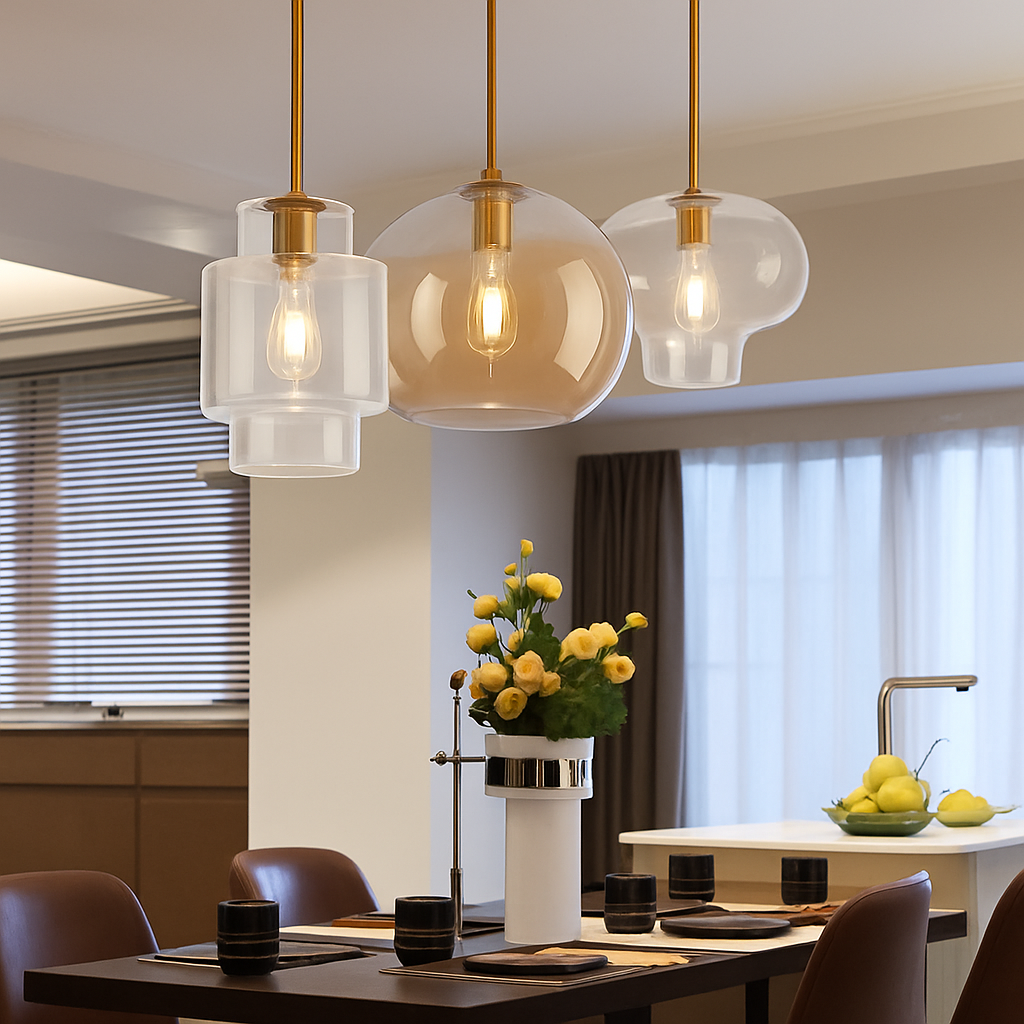 suspension design nordique en verre pour intérieur élégant