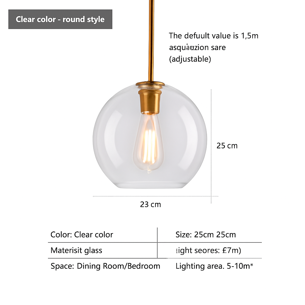 suspension design nordique en verre pour intérieur élégant