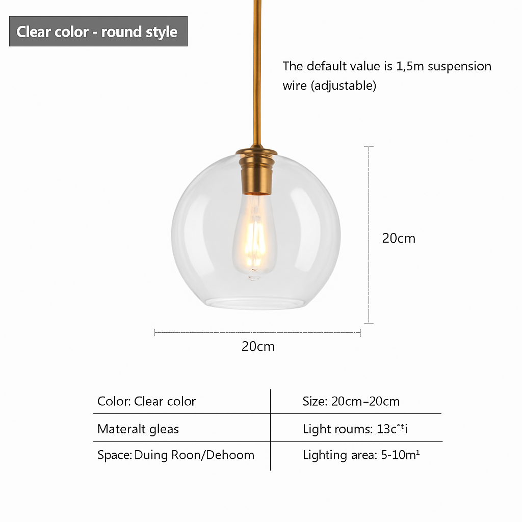 suspension design nordique en verre pour intérieur élégant