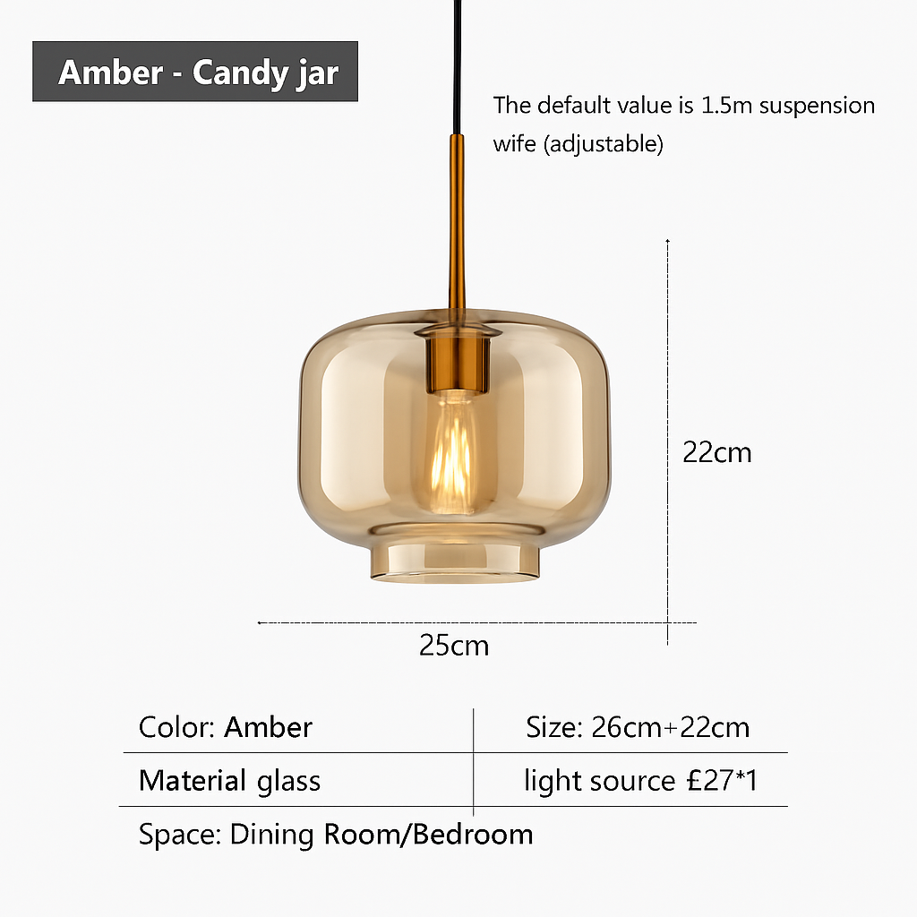 suspension design nordique en verre pour intérieur élégant