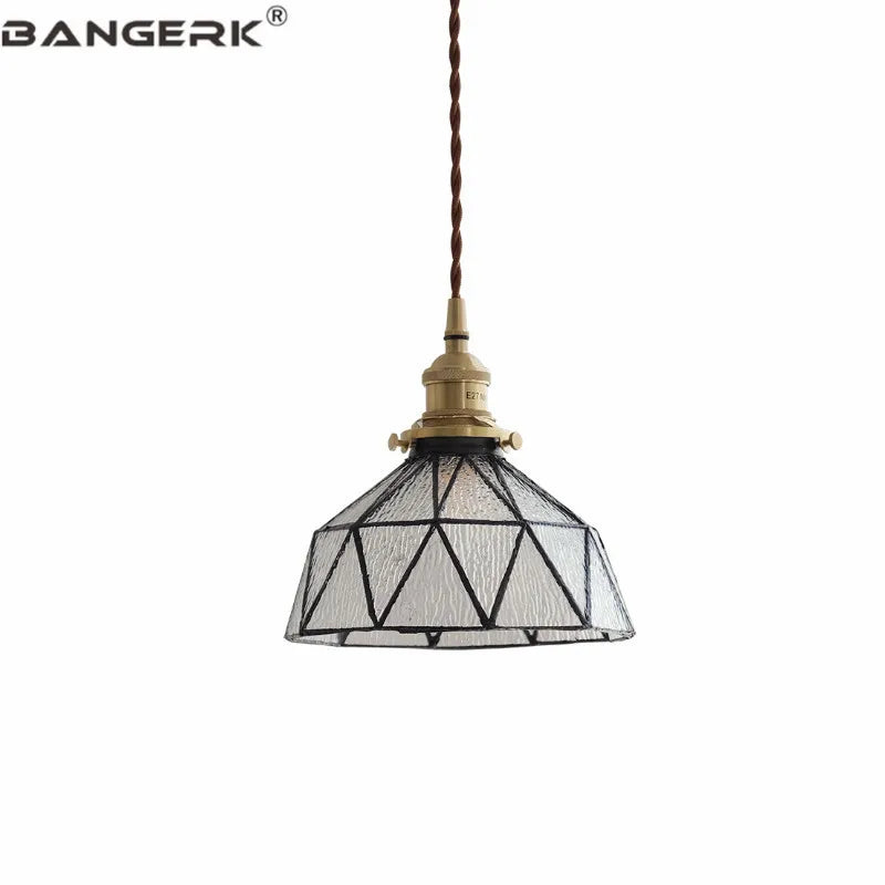 suspension design nordique vintage en laiton et verre