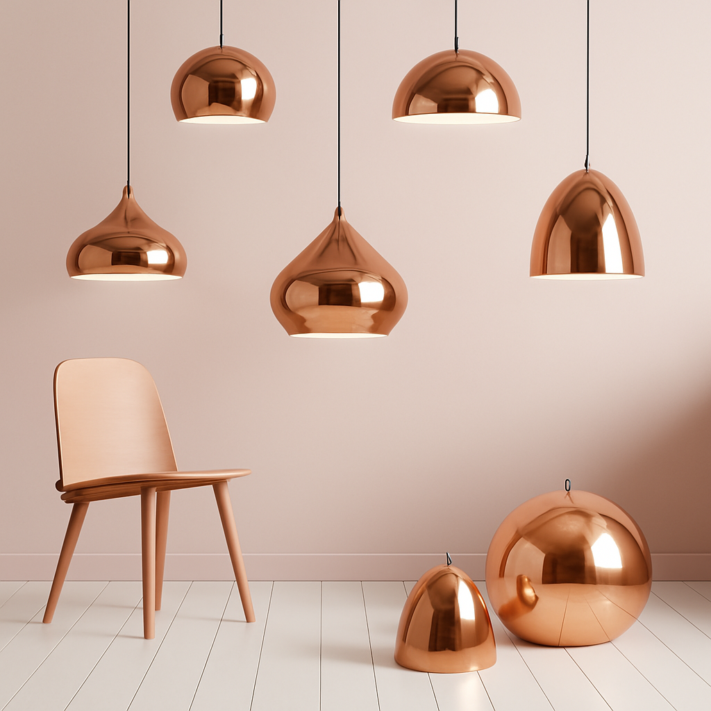 Suspension design rose gold de plusieurs formes