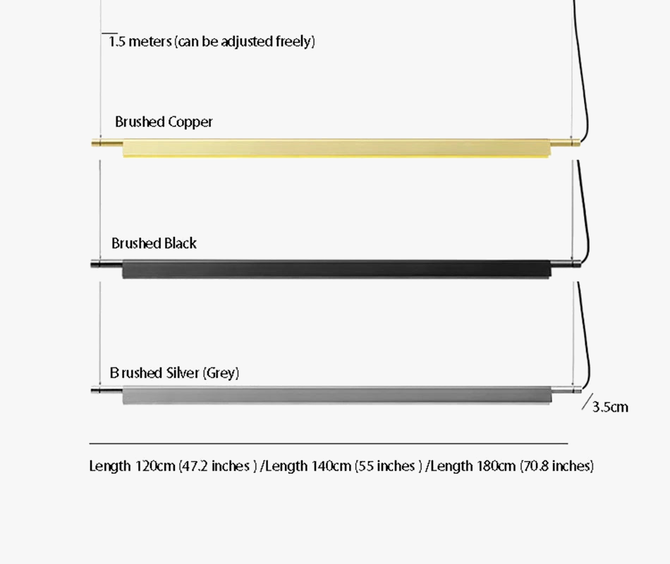 Suspension design scandinave linéaire compendium led longue