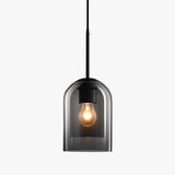 Suspension design tube arrondi double verre fumé