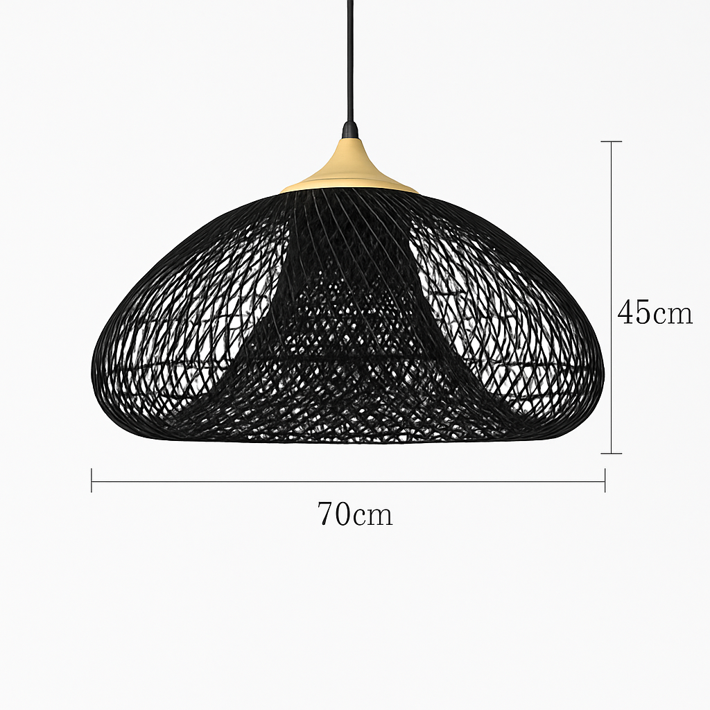 Suspension design Vintage en rotin fait à la main