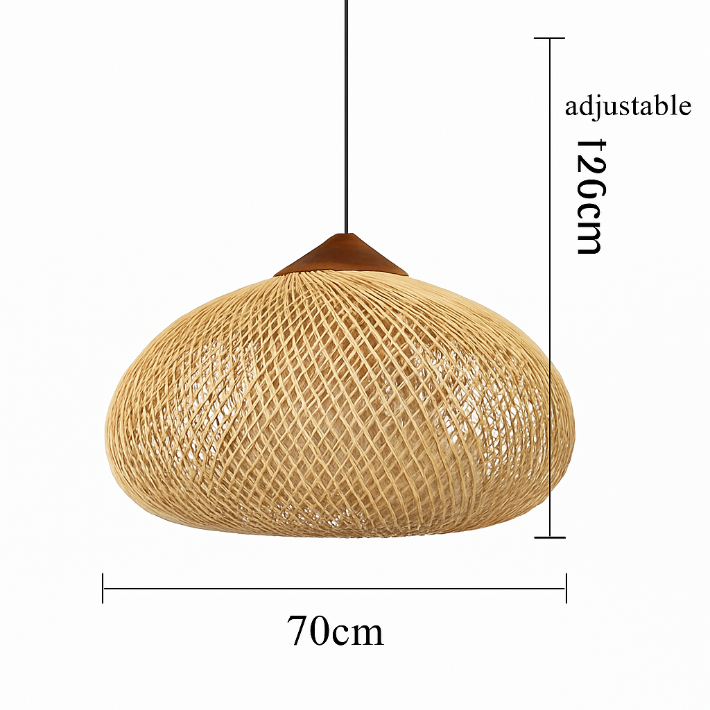 Suspension design Vintage en rotin fait à la main