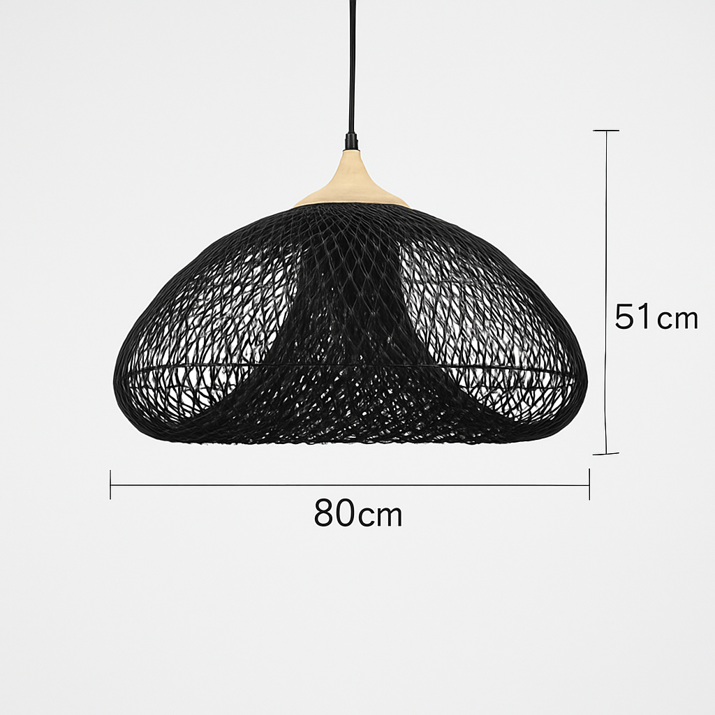 Suspension design Vintage en rotin fait à la main