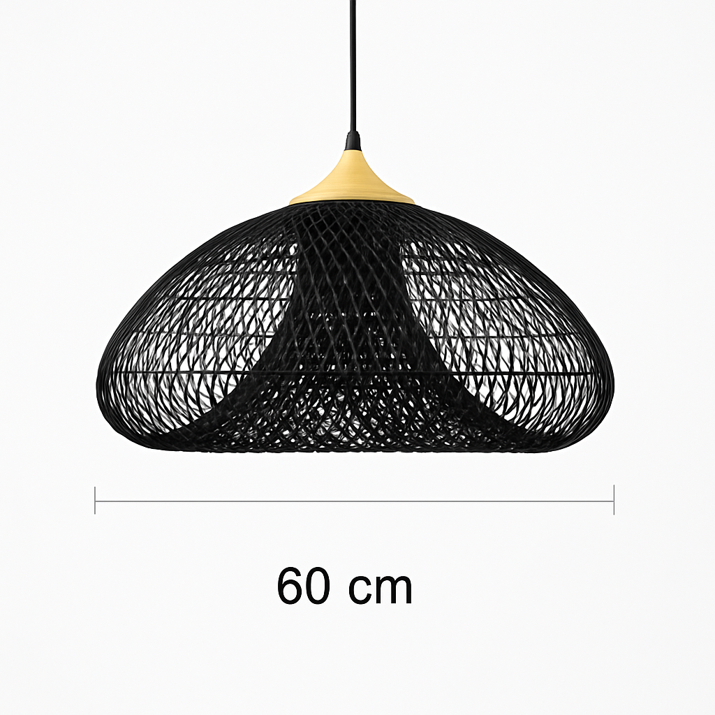 Suspension design Vintage en rotin fait à la main