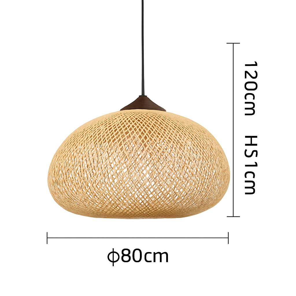 Suspension design Vintage en rotin fait à la main