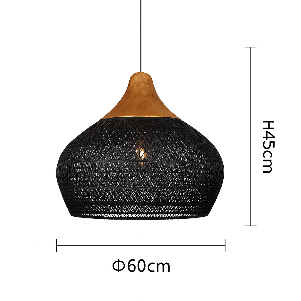 Suspension design Vintage en rotin fait à la main