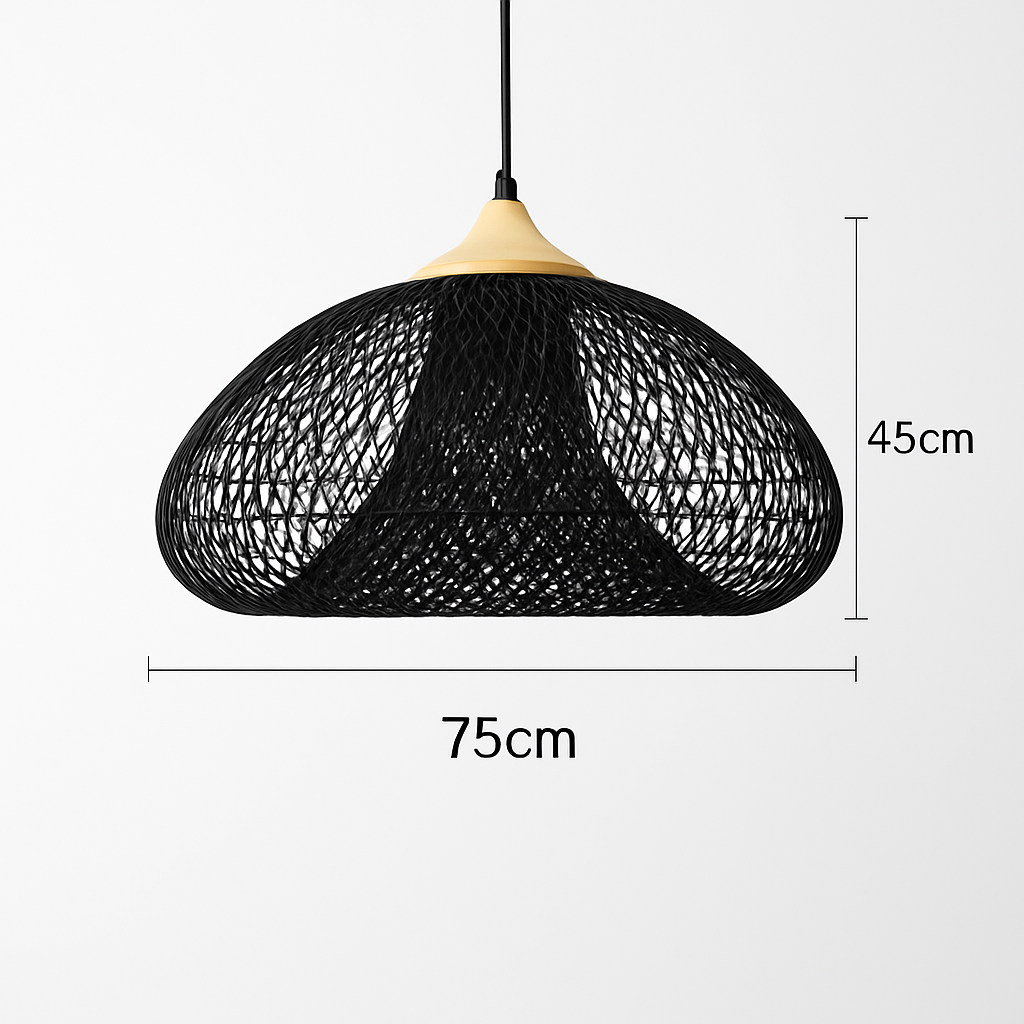 Suspension design Vintage en rotin fait à la main