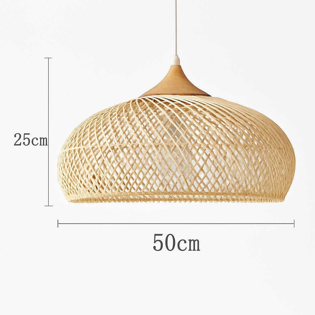 Suspension design Vintage en rotin fait à la main