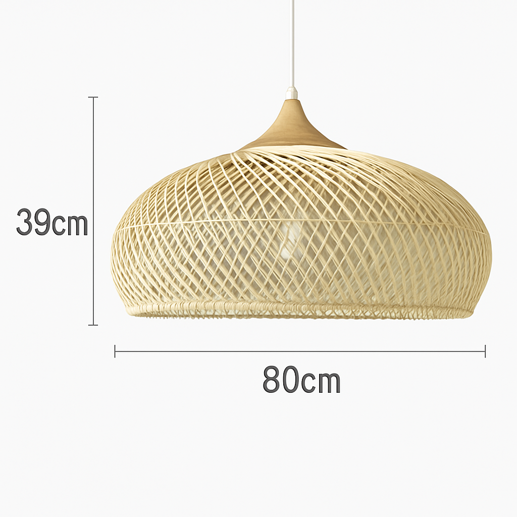 Suspension design Vintage en rotin fait à la main