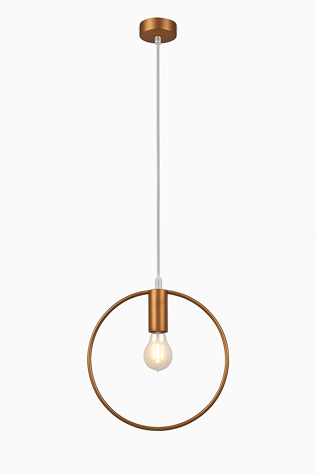 Suspension dorée à LED en forme de rond