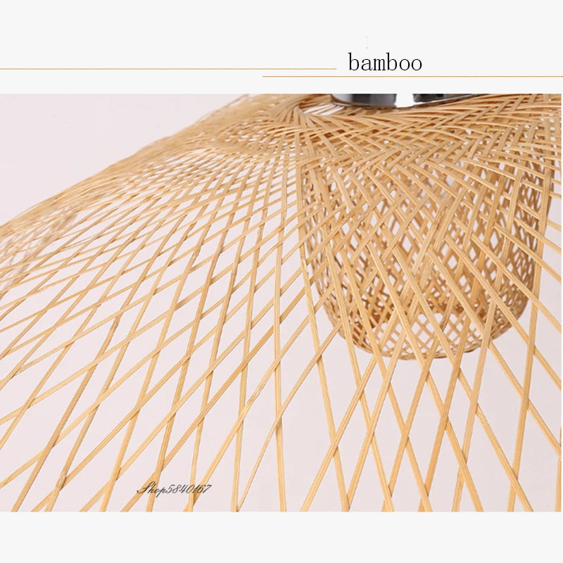 suspension en bambou créative pour éclairage intérieur moderne