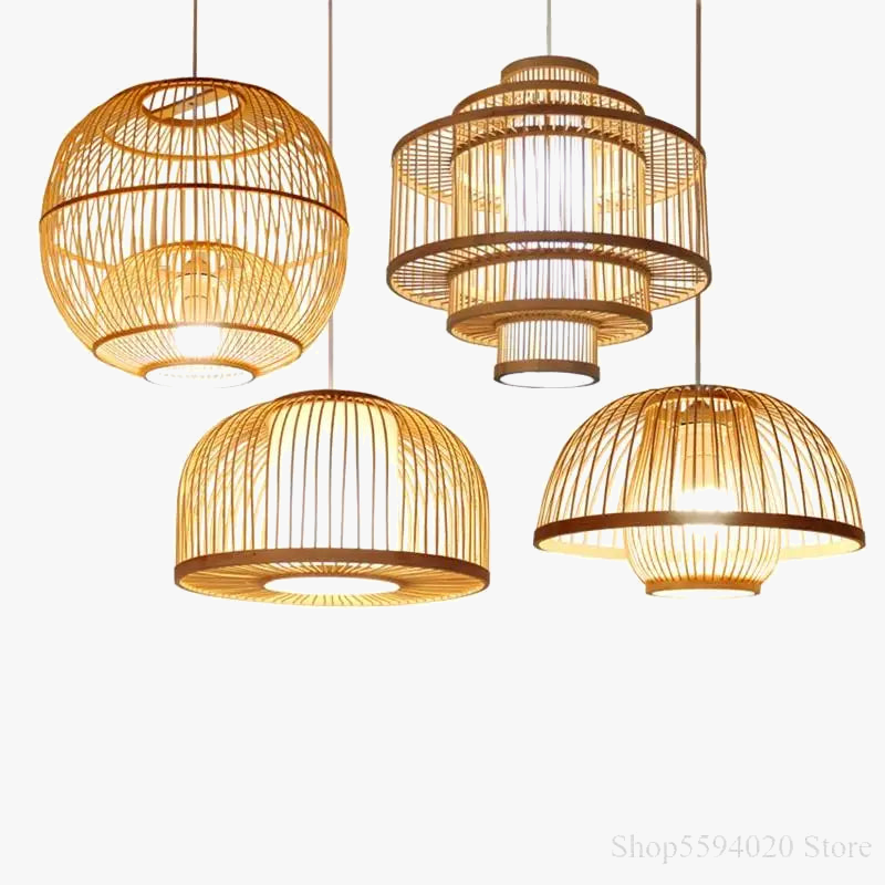 suspension en bois chinois design lumineux pour restaurant japonais