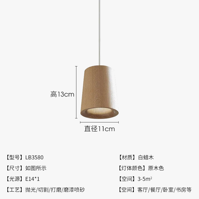 suspension en bois de frêne pour décoration moderne et chaleureuse