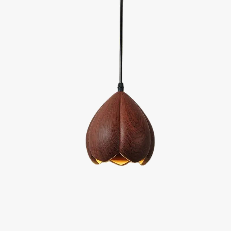 suspension en bois de noyer artisanale pour décoration moderne