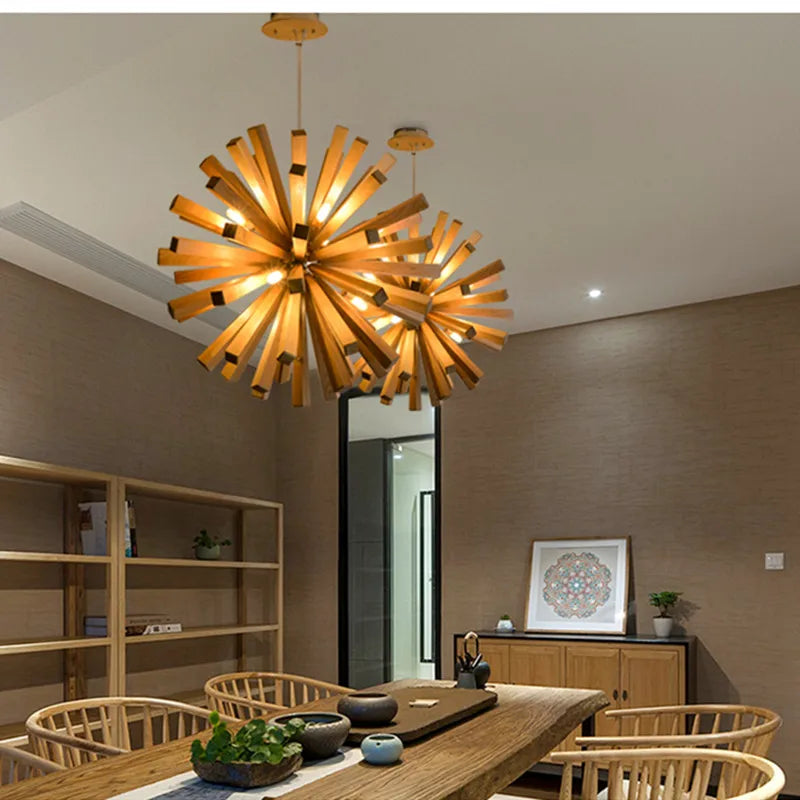 suspension en bois de pissenlit pour décoration créative et originale