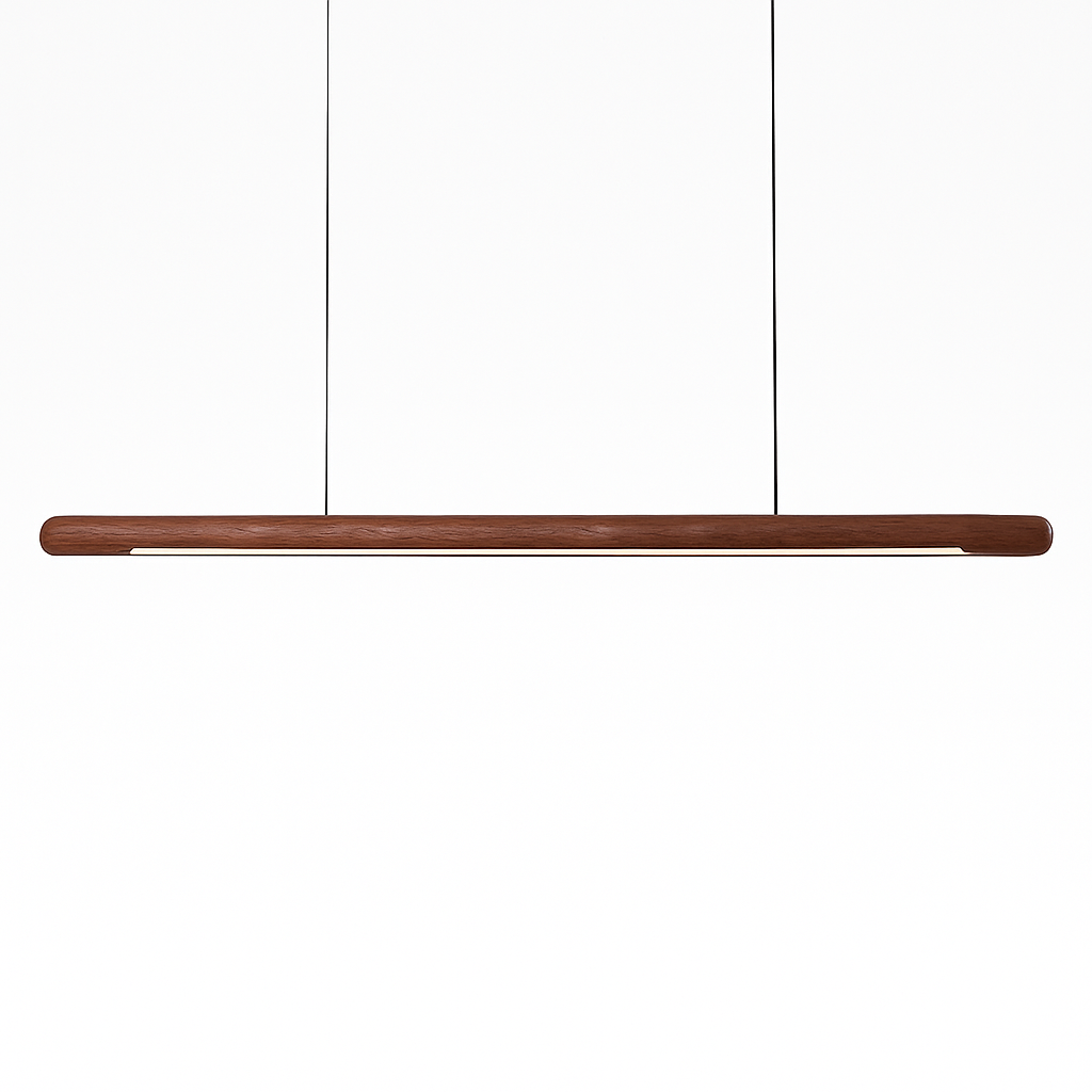 suspension en bois design minimaliste led longue bande