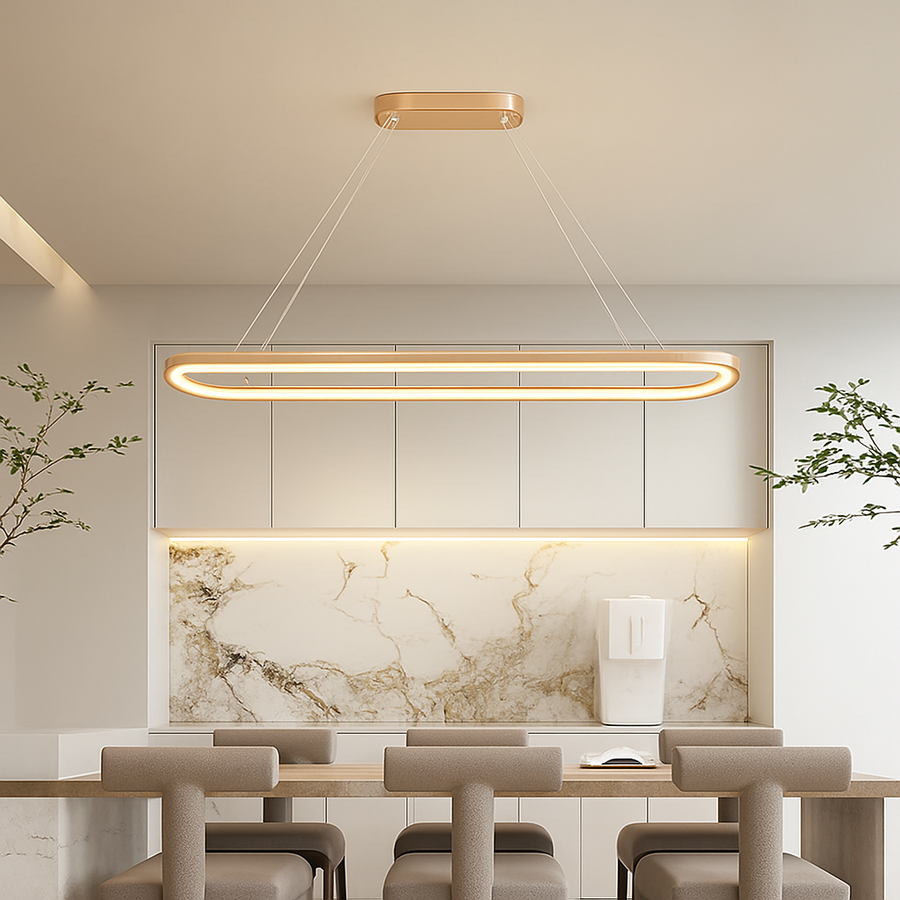 suspension en bois et led design minimaliste pour décoration intérieure