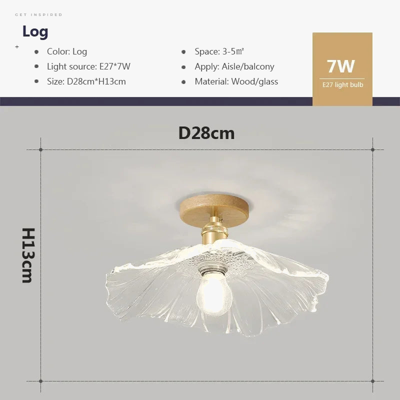 suspension en bois et verre au design nordique rétro décoratif