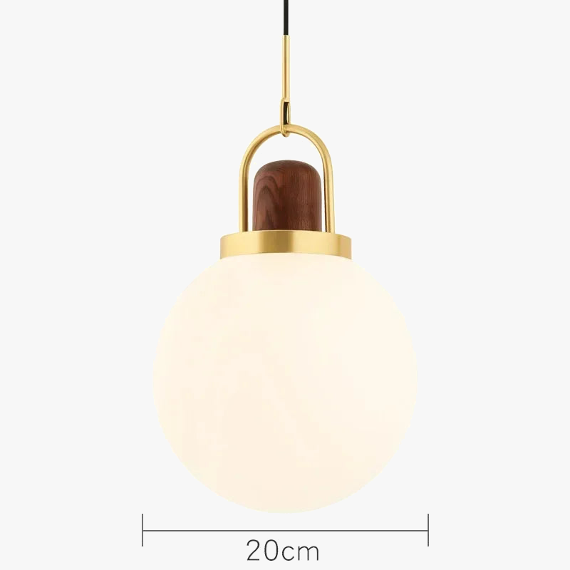 suspension en bois et verre pour décoration moderne