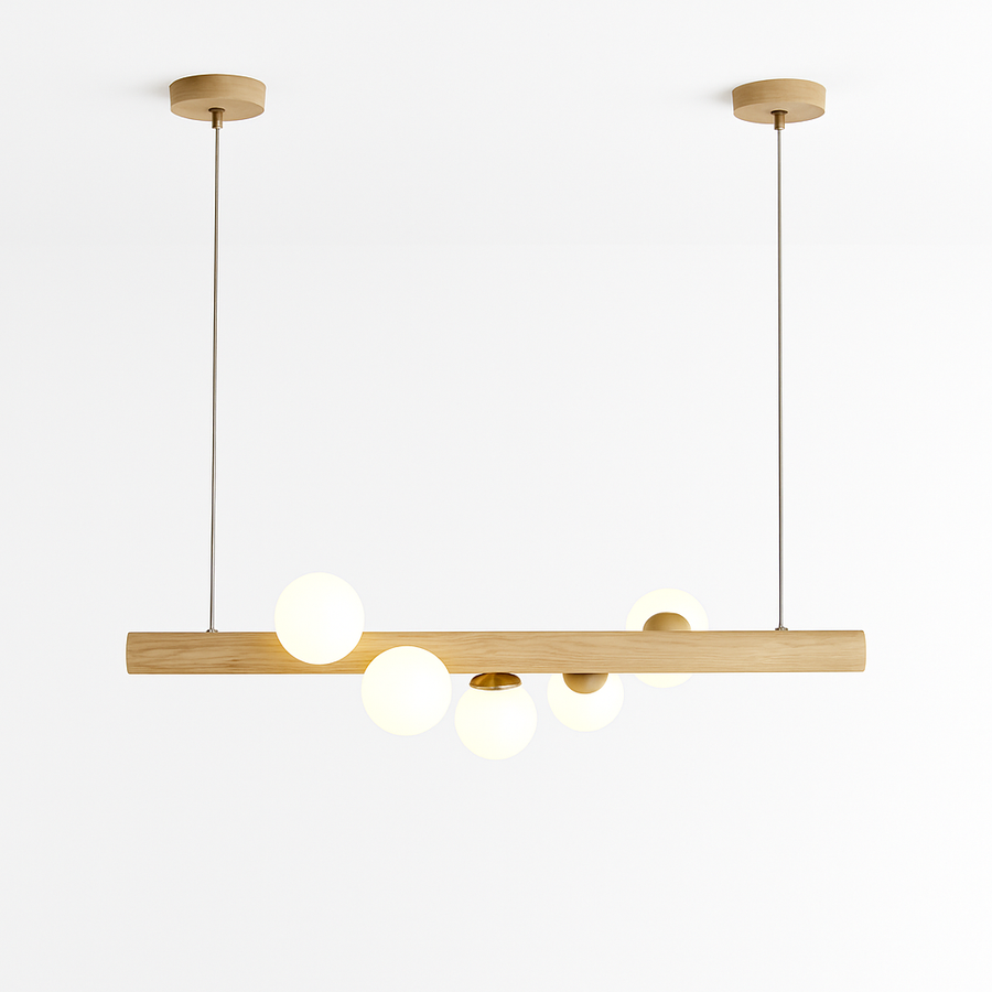 suspension en bois led minimaliste décoration moderne