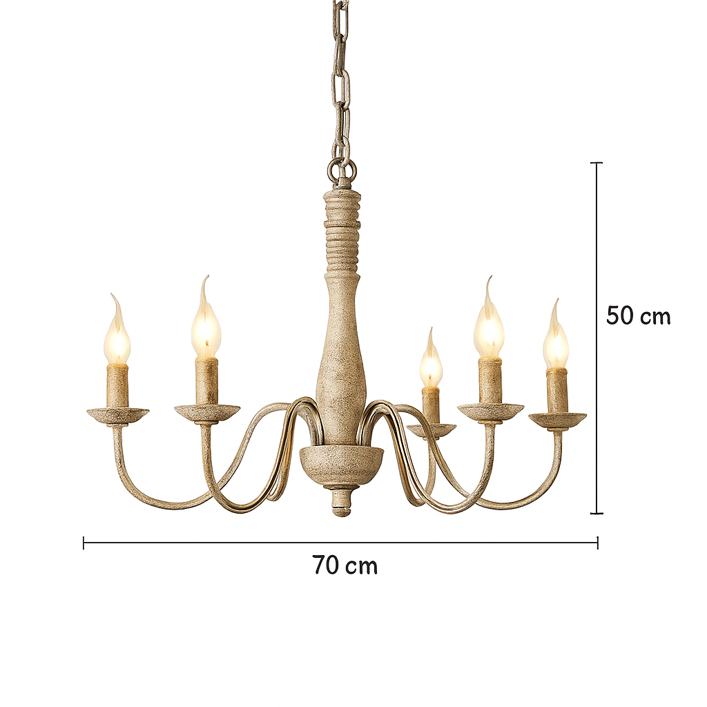 Suspension en bois pour salon français