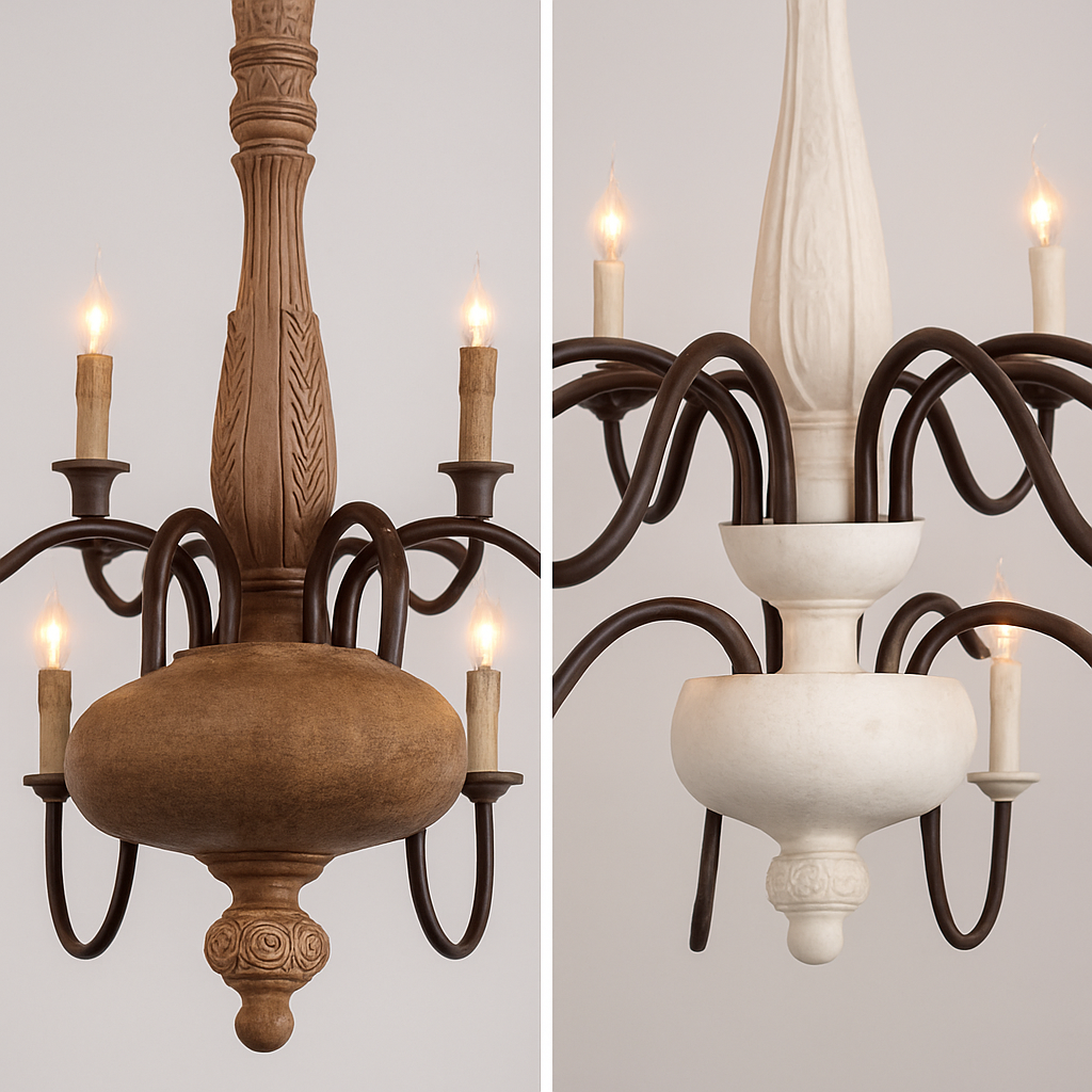 Suspension en bois pour salon français