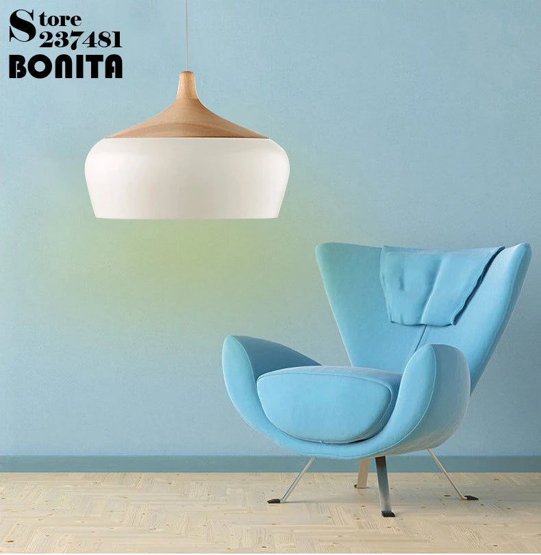 suspension en bois style nordique pour éclairage moderne