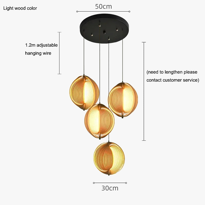 suspension en bois wabi sabi pour décoration intérieure moderne