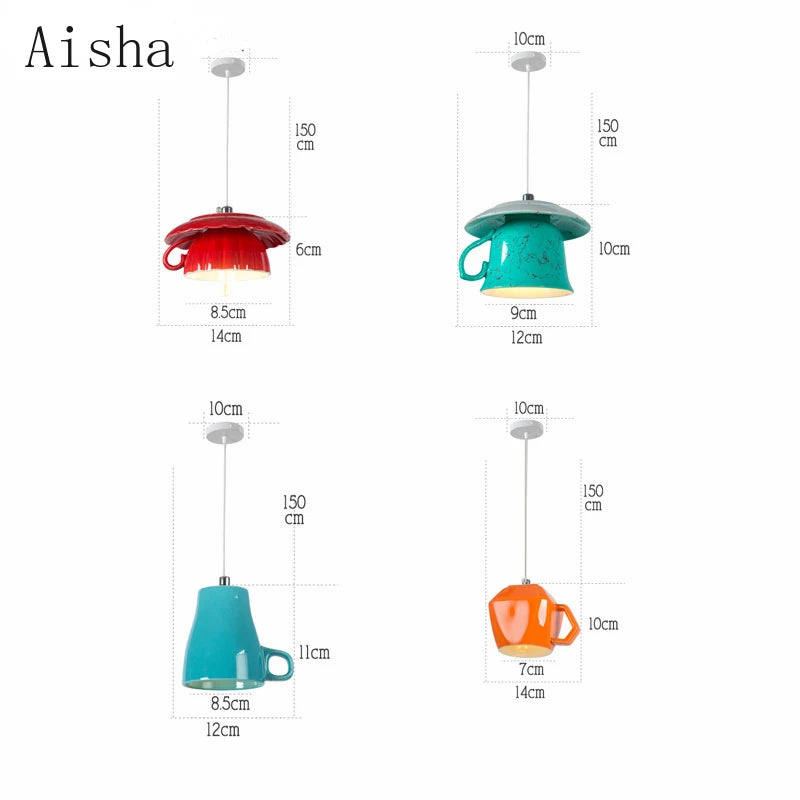 Suspension en céramique avec tasse de thé et théière