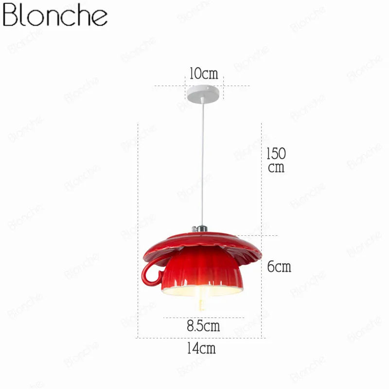 Suspension en céramique avec tasse de thé et théière