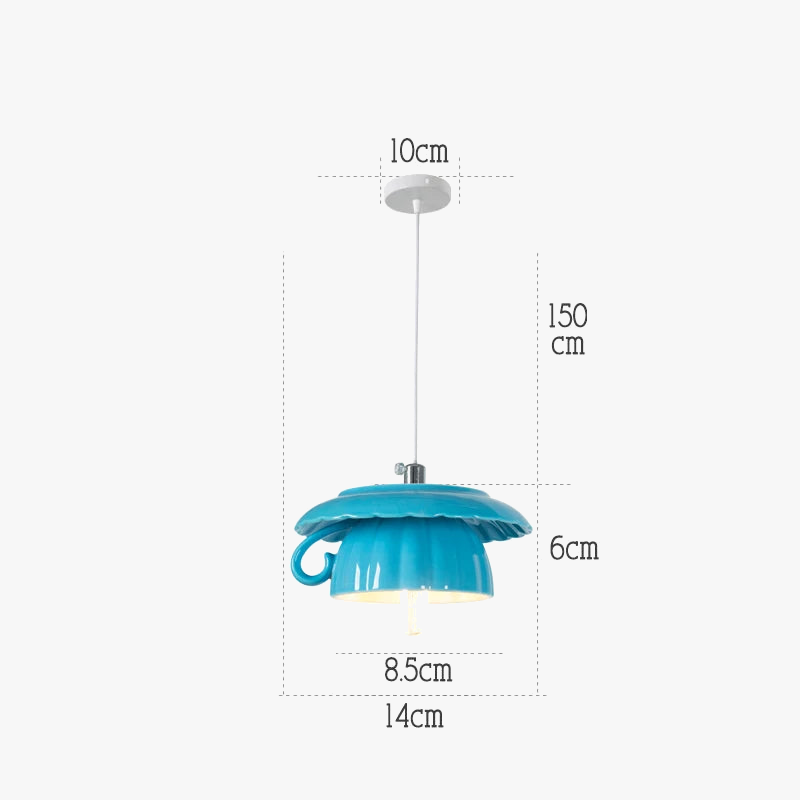 suspension en céramique design art thé éclairage led g4