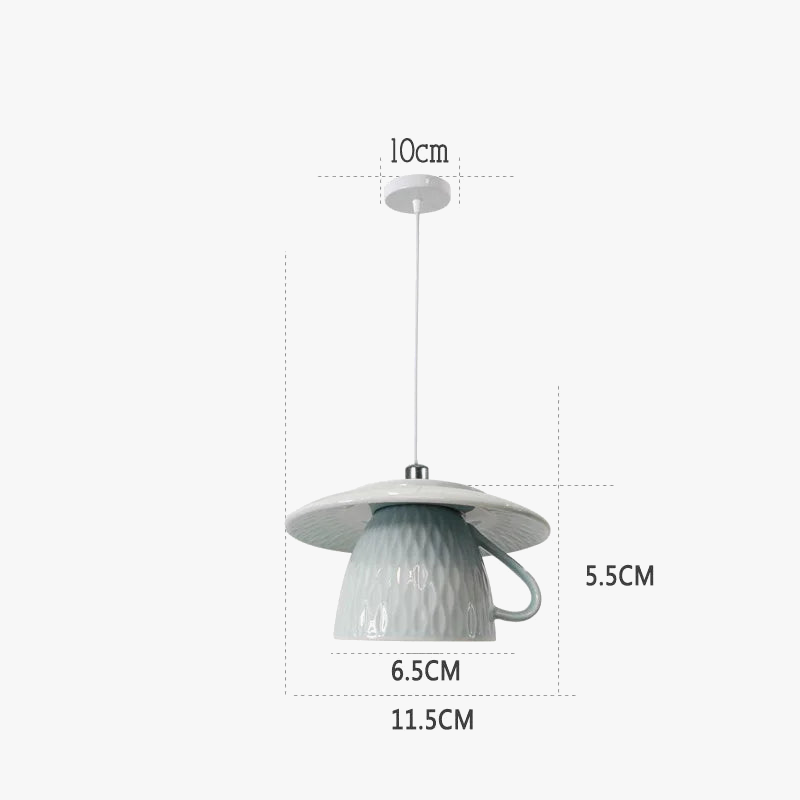 suspension en céramique design art thé éclairage led g4