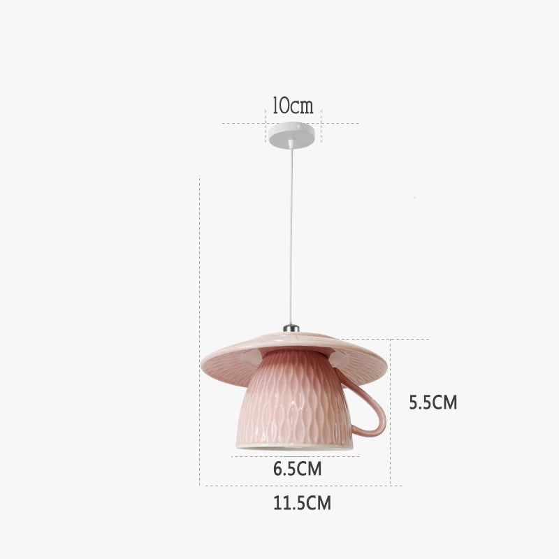 suspension en céramique design art thé éclairage led g4