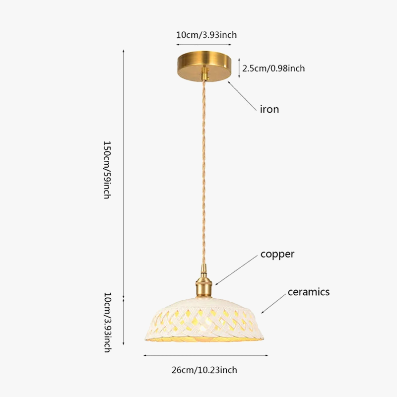 suspension en céramique nordique avec éclairage LED