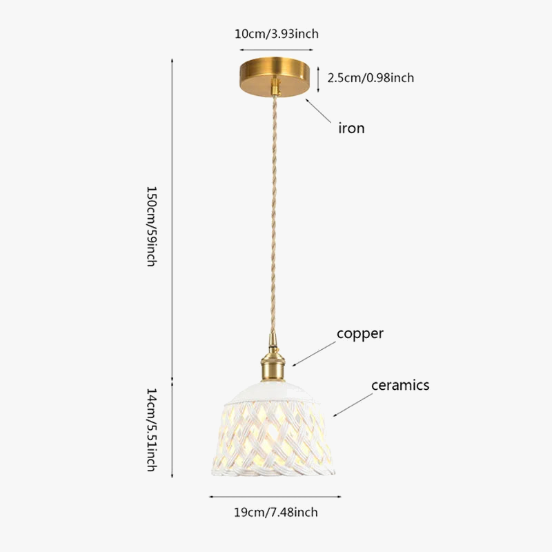 suspension en céramique nordique avec éclairage LED