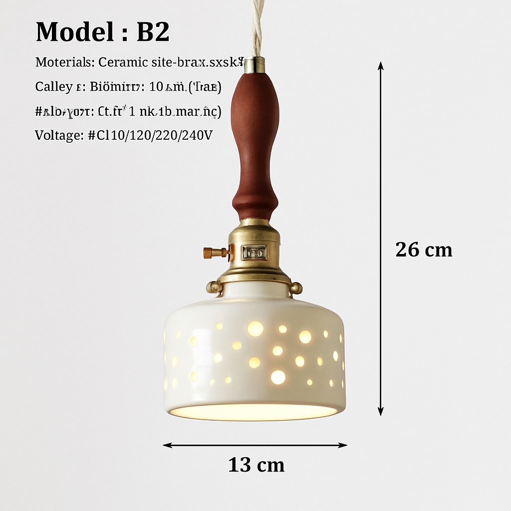 suspension en céramique nordique moderne avec motif floral