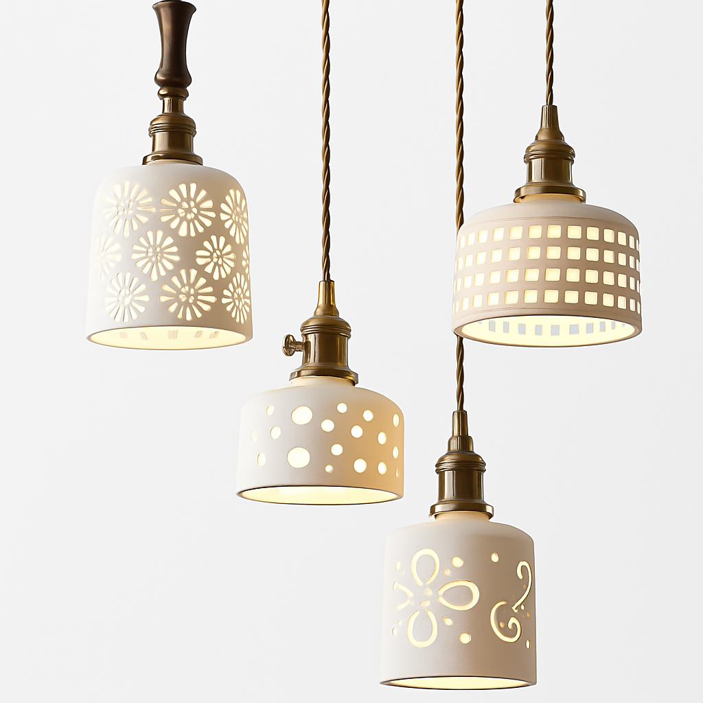 suspension en céramique nordique moderne avec motif floral