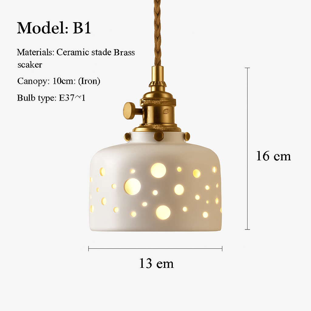 suspension en céramique nordique moderne avec motif floral