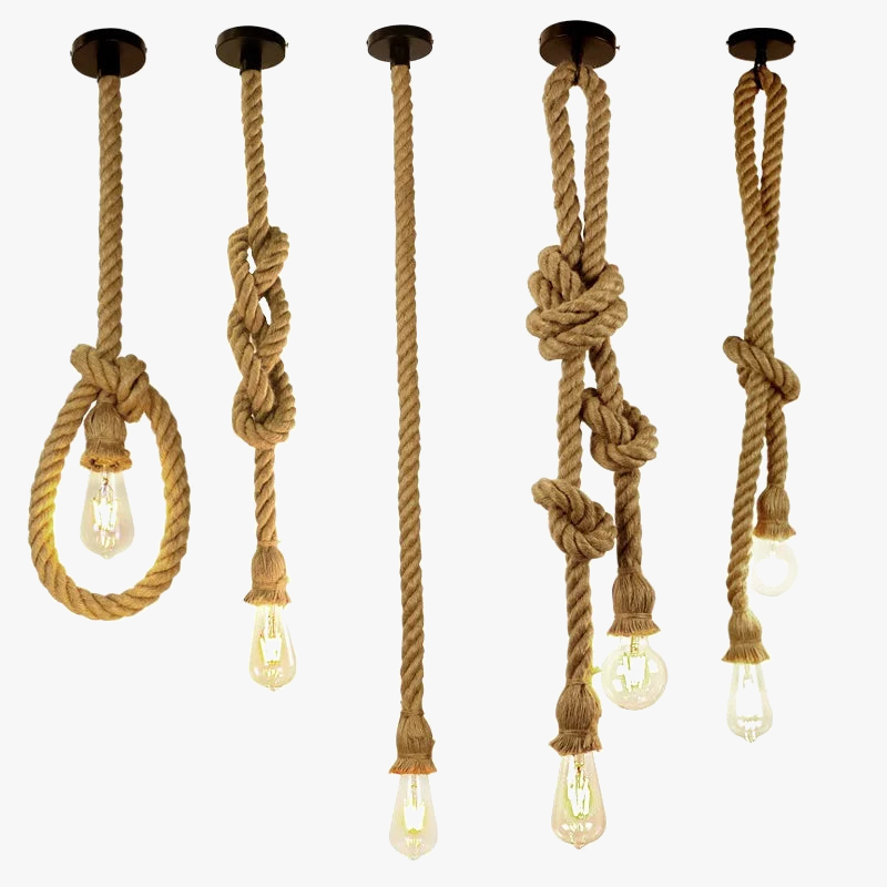 suspension en corde de chanvre style industriel pour café bar