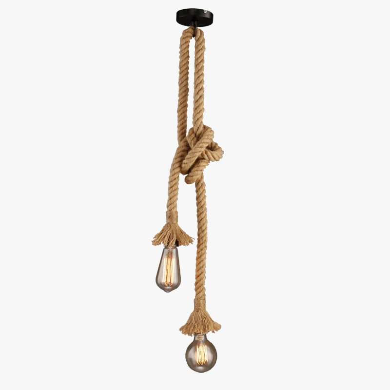 suspension en corde de chanvre style industriel pour café bar