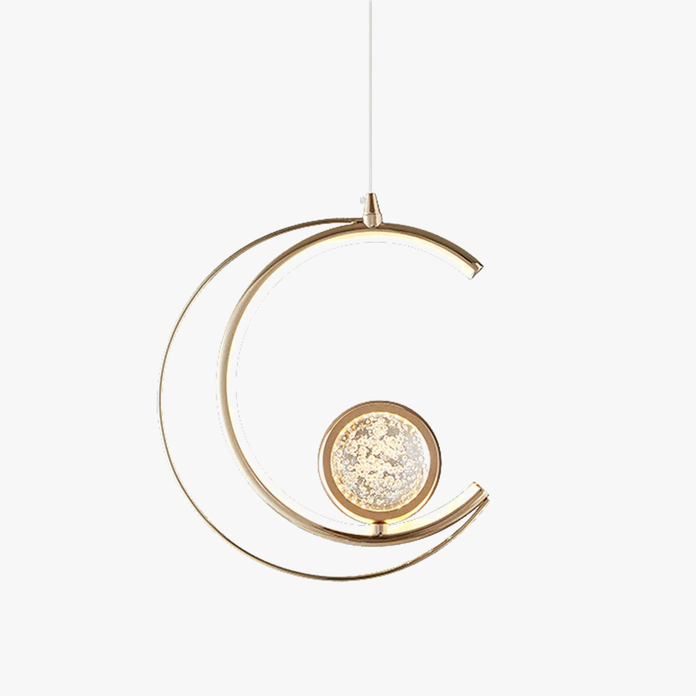 suspension en cristal de croissant de lune nordique élégante