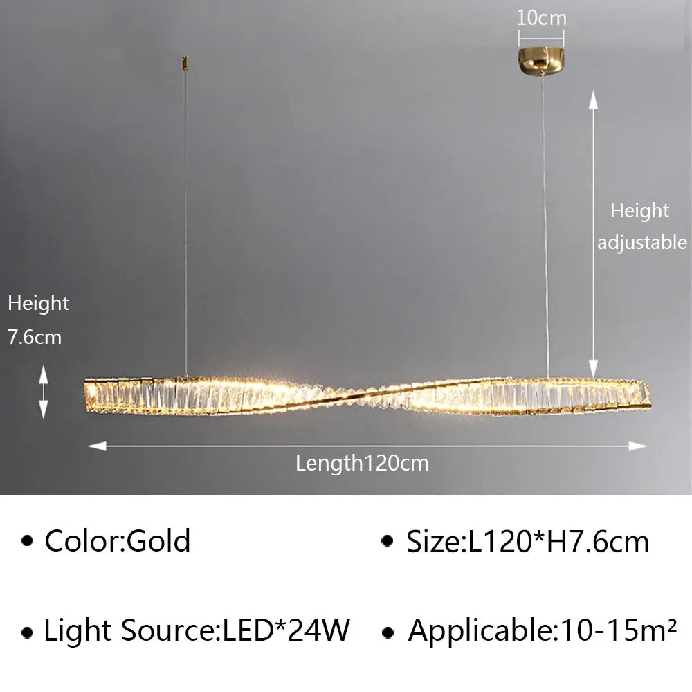 suspension en cristal design moderne led décorative