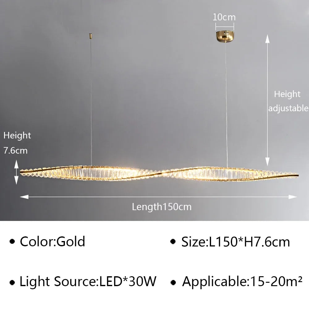suspension en cristal design moderne led décorative