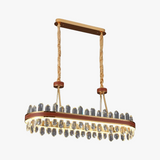 suspension en cristal et cuir pour éclairage moderne créatif de la maison